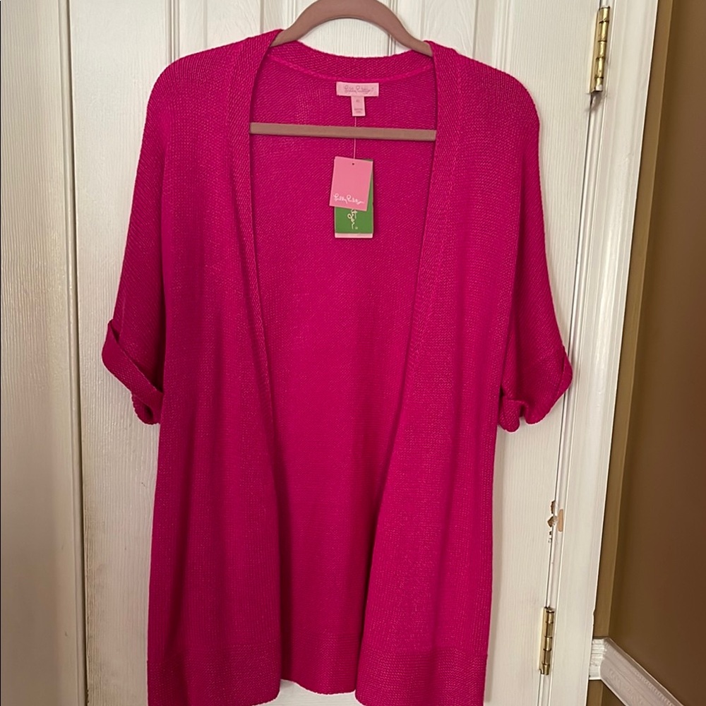 Lilly Pulitzer Pink Open Front Cardigan